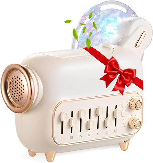 White Noise Machine (Includes Humidifier, Essential Oil Diffuser, Water Ripple Projector, and Bluetooth Speaker)