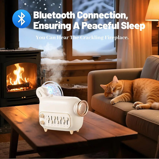 White Noise Machine (Includes Humidifier, Essential Oil Diffuser, Water Ripple Projector, and Bluetooth Speaker)